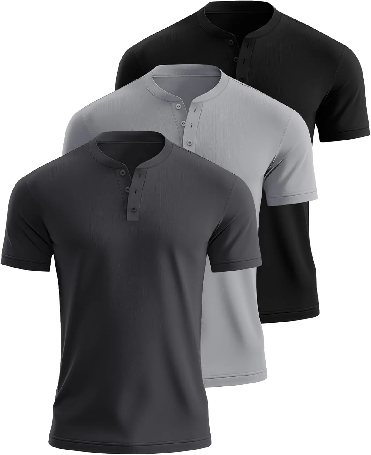 Ficerd 3 Pack Men's Big and Tall Shirts Cotton Short Sleeve Plus Size Tee Loose Fit Casual T Shirts Basic Oversized Tops