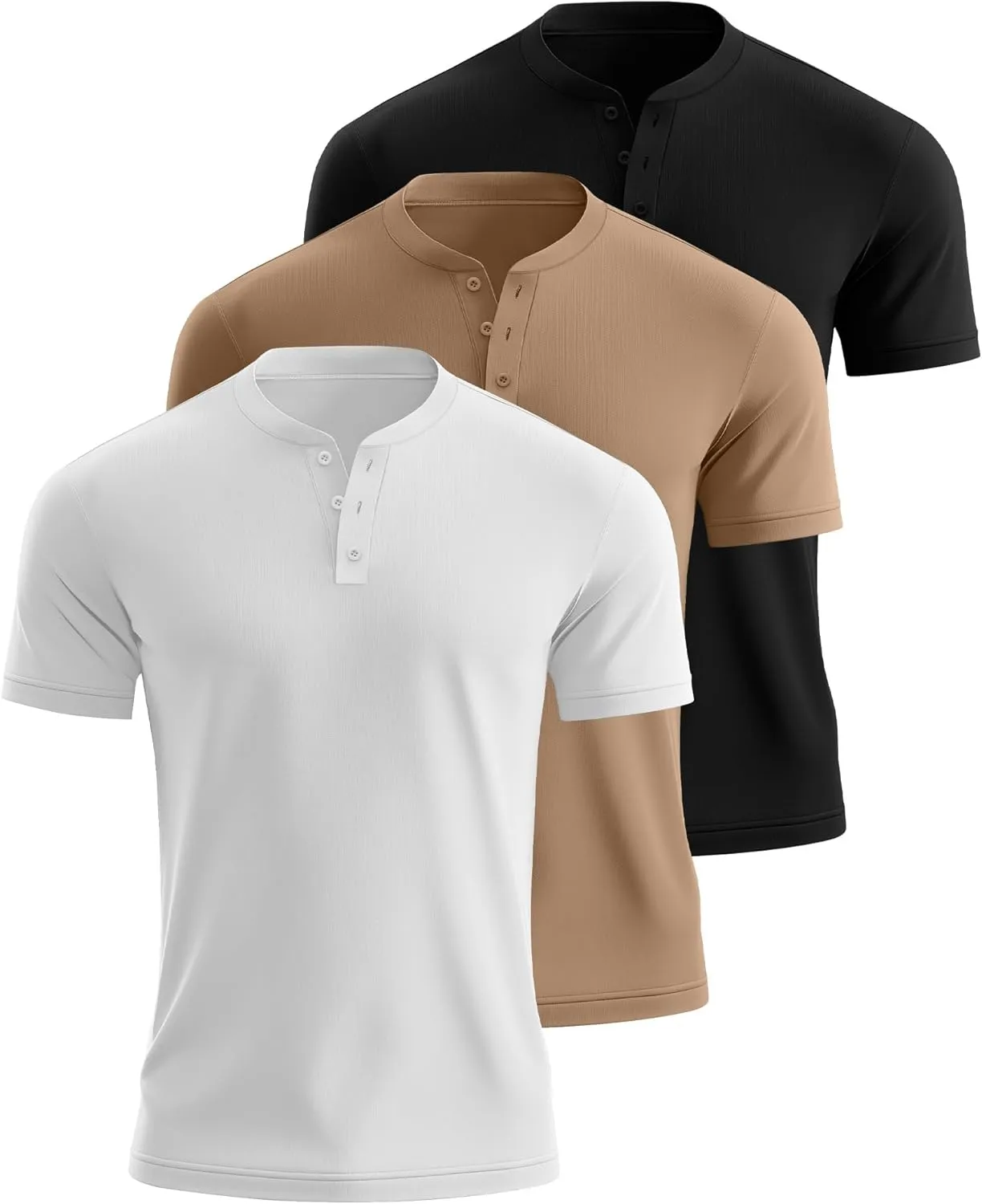 Ficerd 3 Pack Men's Big and Tall Shirts Cotton Short Sleeve Plus Size Tee Loose Fit Casual T Shirts Basic Oversized Tops