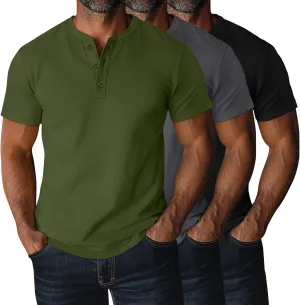 Ficerd 3 Pack Men's Big and Tall Shirts Cotton Short Sleeve Plus Size Tee Loose Fit Casual T Shirts Basic Oversized Tops