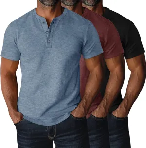 Ficerd 3 Pack Men's Big and Tall Shirts Cotton Short Sleeve Plus Size Tee Loose Fit Casual T Shirts Basic Oversized Tops