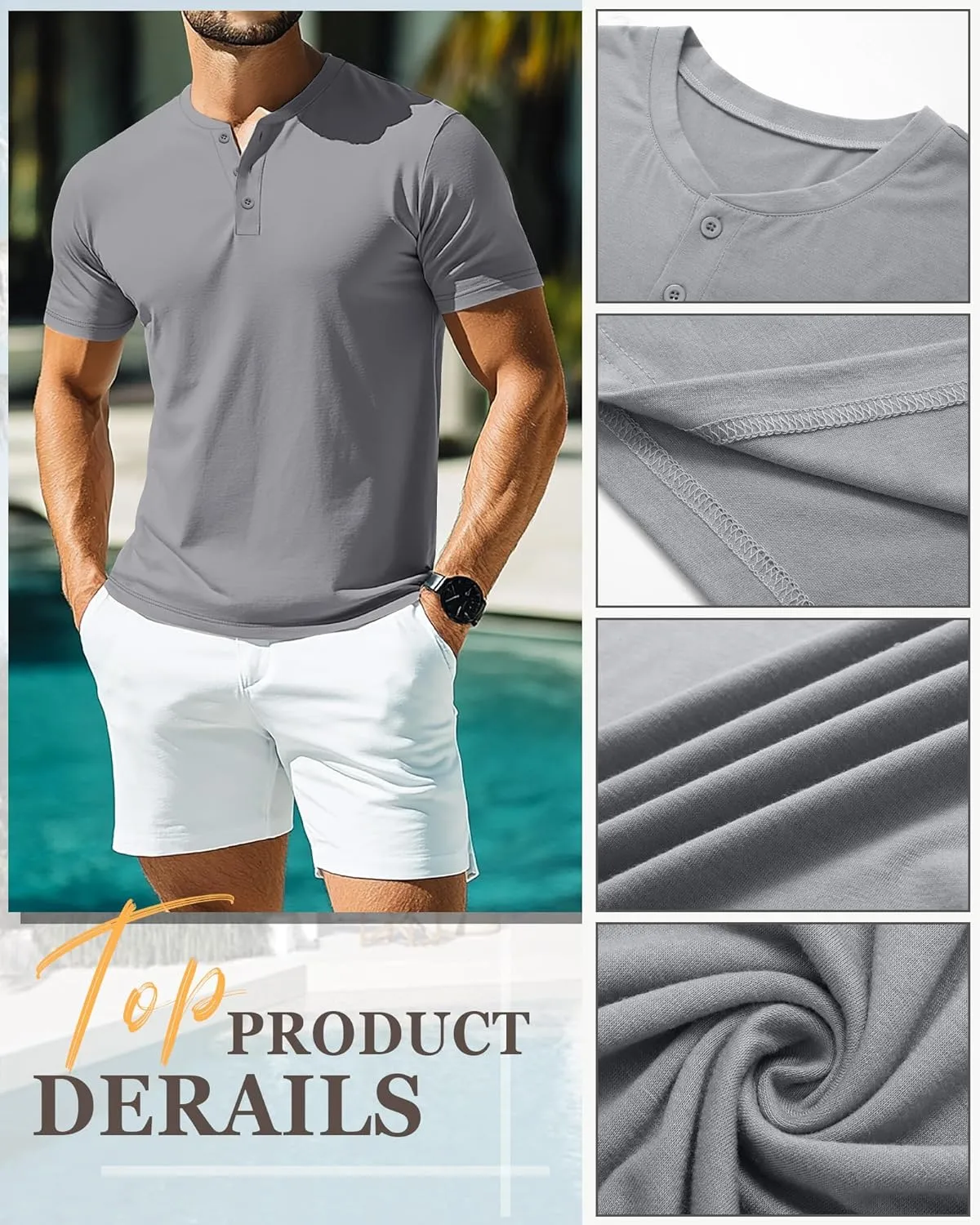 Ficerd 3 Pack Men's Big and Tall Shirts Cotton Short Sleeve Plus Size Tee Loose Fit Casual T Shirts Basic Oversized Tops