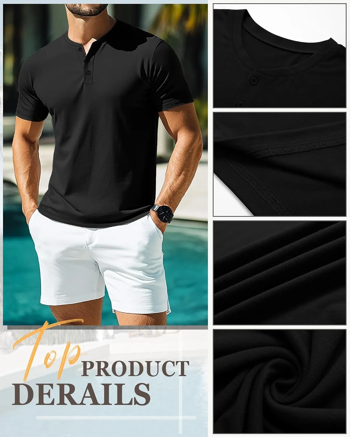 Ficerd 3 Pack Men's Big and Tall Shirts Cotton Short Sleeve Plus Size Tee Loose Fit Casual T Shirts Basic Oversized Tops