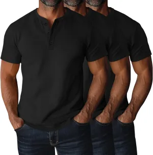 Ficerd 3 Pack Men's Big and Tall Shirts Cotton Short Sleeve Plus Size Tee Loose Fit Casual T Shirts Basic Oversized Tops