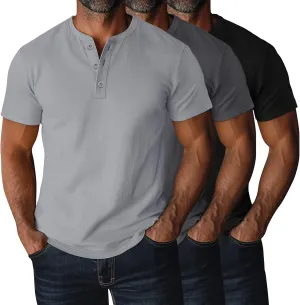 Ficerd 3 Pack Men's Big and Tall Shirts Cotton Short Sleeve Plus Size Tee Loose Fit Casual T Shirts Basic Oversized Tops