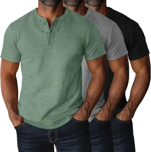 Ficerd 3 Pack Men's Big and Tall Shirts Cotton Short Sleeve Plus Size Tee Loose Fit Casual T Shirts Basic Oversized Tops
