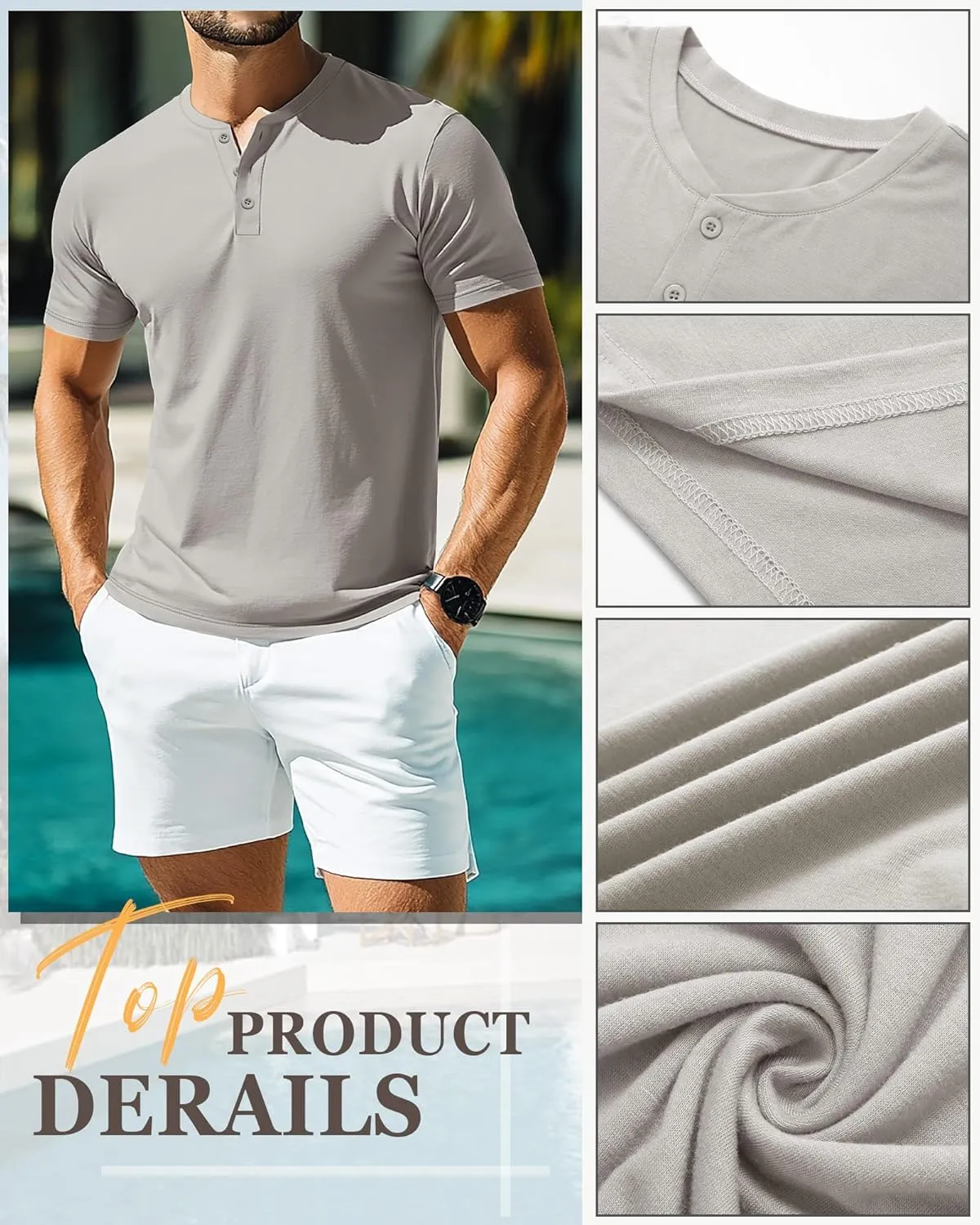 Ficerd 3 Pack Men's Big and Tall Shirts Cotton Short Sleeve Plus Size Tee Loose Fit Casual T Shirts Basic Oversized Tops