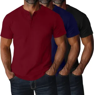 Ficerd 3 Pack Men's Big and Tall Shirts Cotton Short Sleeve Plus Size Tee Loose Fit Casual T Shirts Basic Oversized Tops