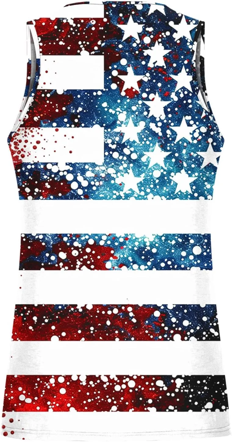 Finelylove 4th of July American Flag Tank Top Men USA Independence Day Patriotic Sleeveless T-Shirt Workout Gym Muscle Shirts