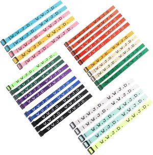 FIRAZIO 30 Pcs W.W.J.D. Webbing Bracelets What Would Jesus Do Woven Wristbands Religious Christian WWJD Bracelet for Fundraisers
