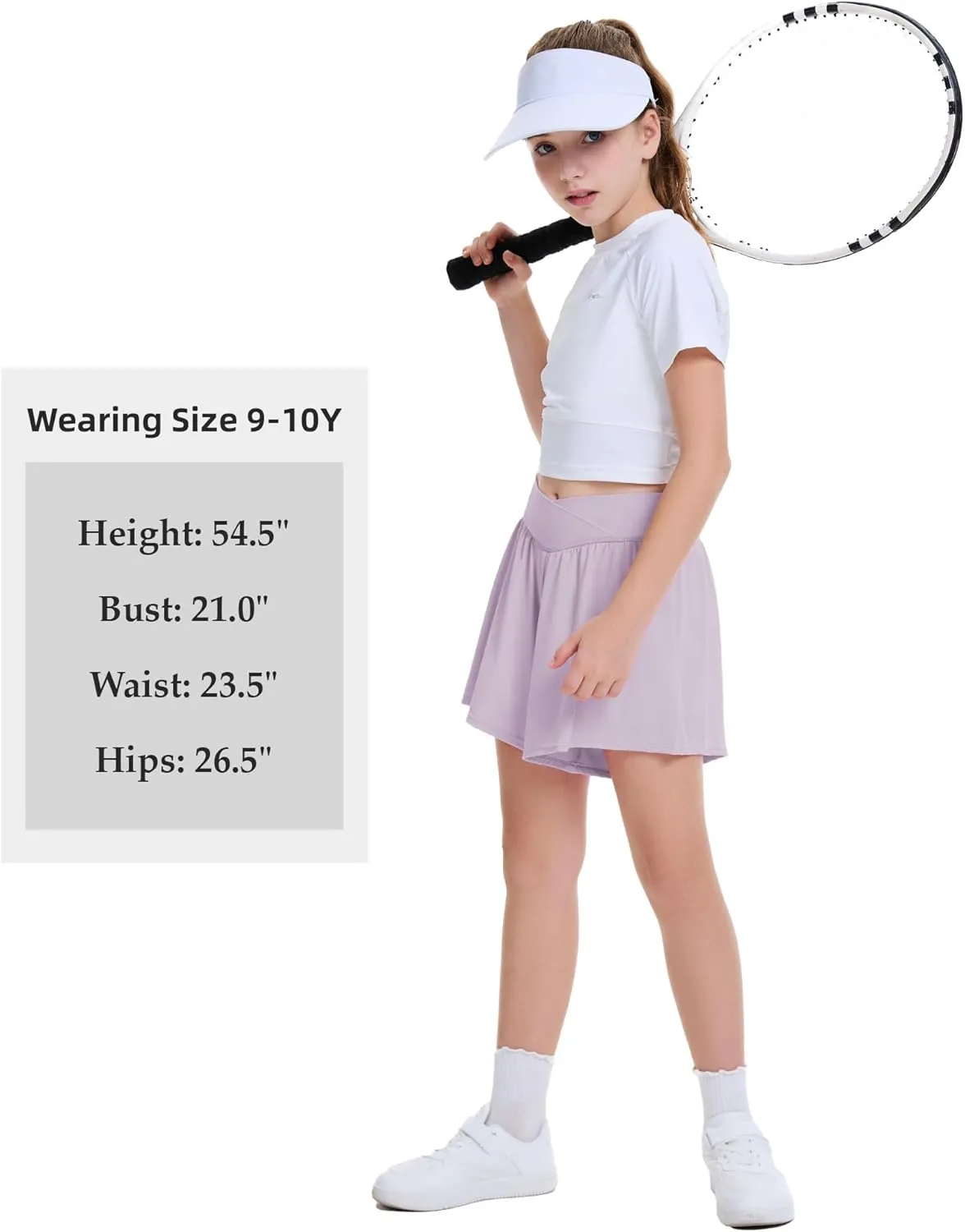 FireSwan Girls Butterfly Shorts Crossover Athletic Shorts with Pockets 2 in 1 Flowy Running Skorts for Teen, Girls, Youth