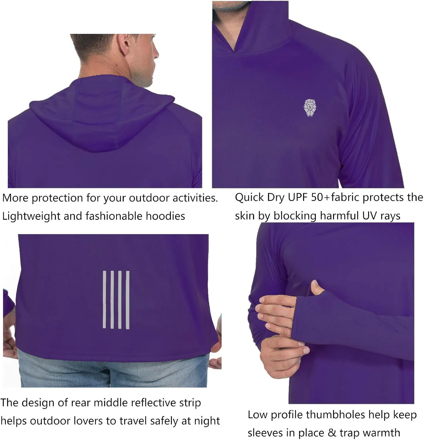 Fishing Shirts for Men Long Sleeve - Sun Protection SPF 50  UV Tshirt Hoodies