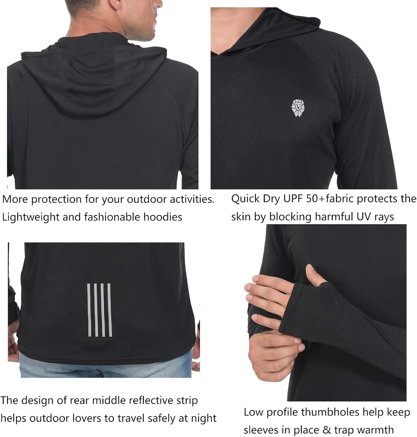 Fishing Shirts for Men Long Sleeve - Sun Protection SPF 50  UV Tshirt Hoodies
