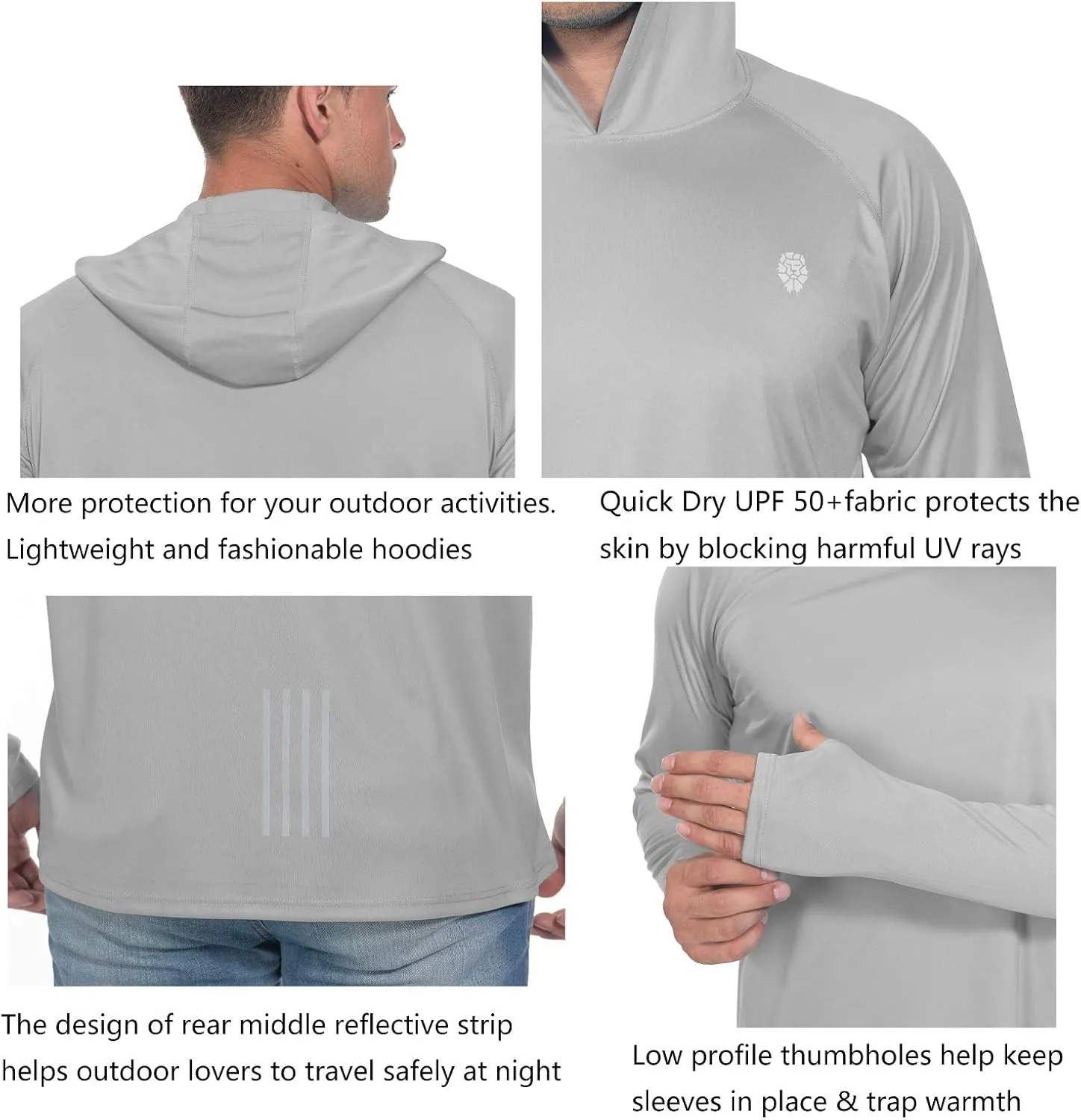 Fishing Shirts for Men Long Sleeve - Sun Protection SPF 50  UV Tshirt Hoodies
