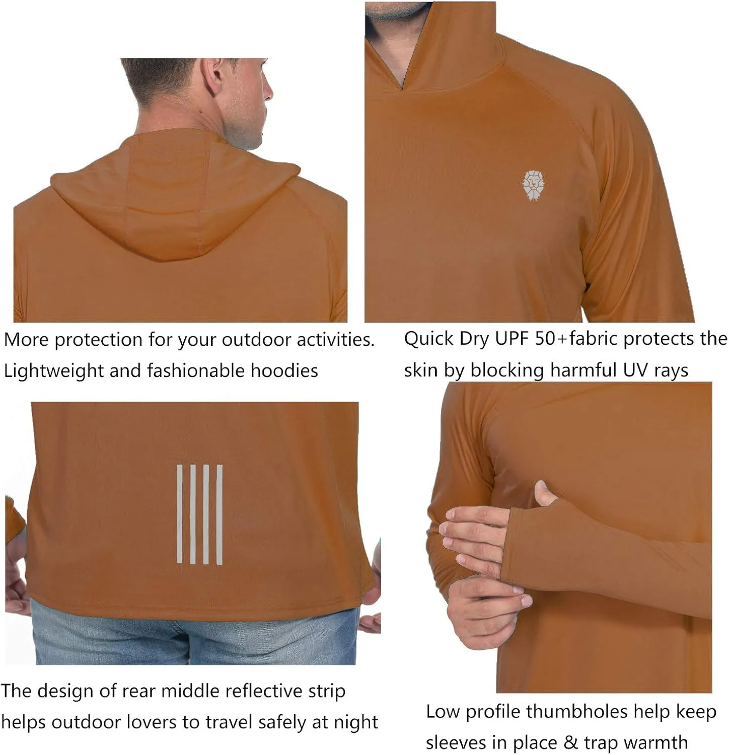 Fishing Shirts for Men Long Sleeve - Sun Protection SPF 50  UV Tshirt Hoodies