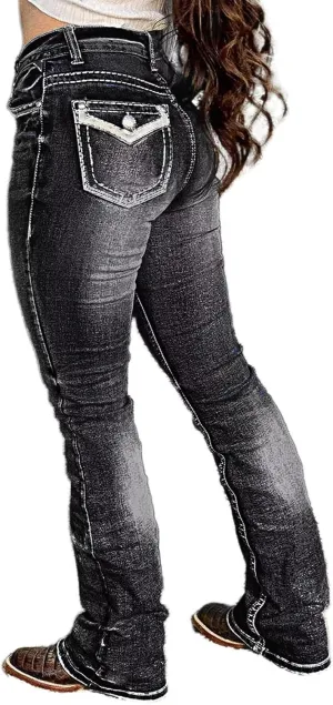 Flamingals Boot Cut Jeans for Women - Trendy Stretch Denim Pants With Butt Lifting and Tummy Control Features