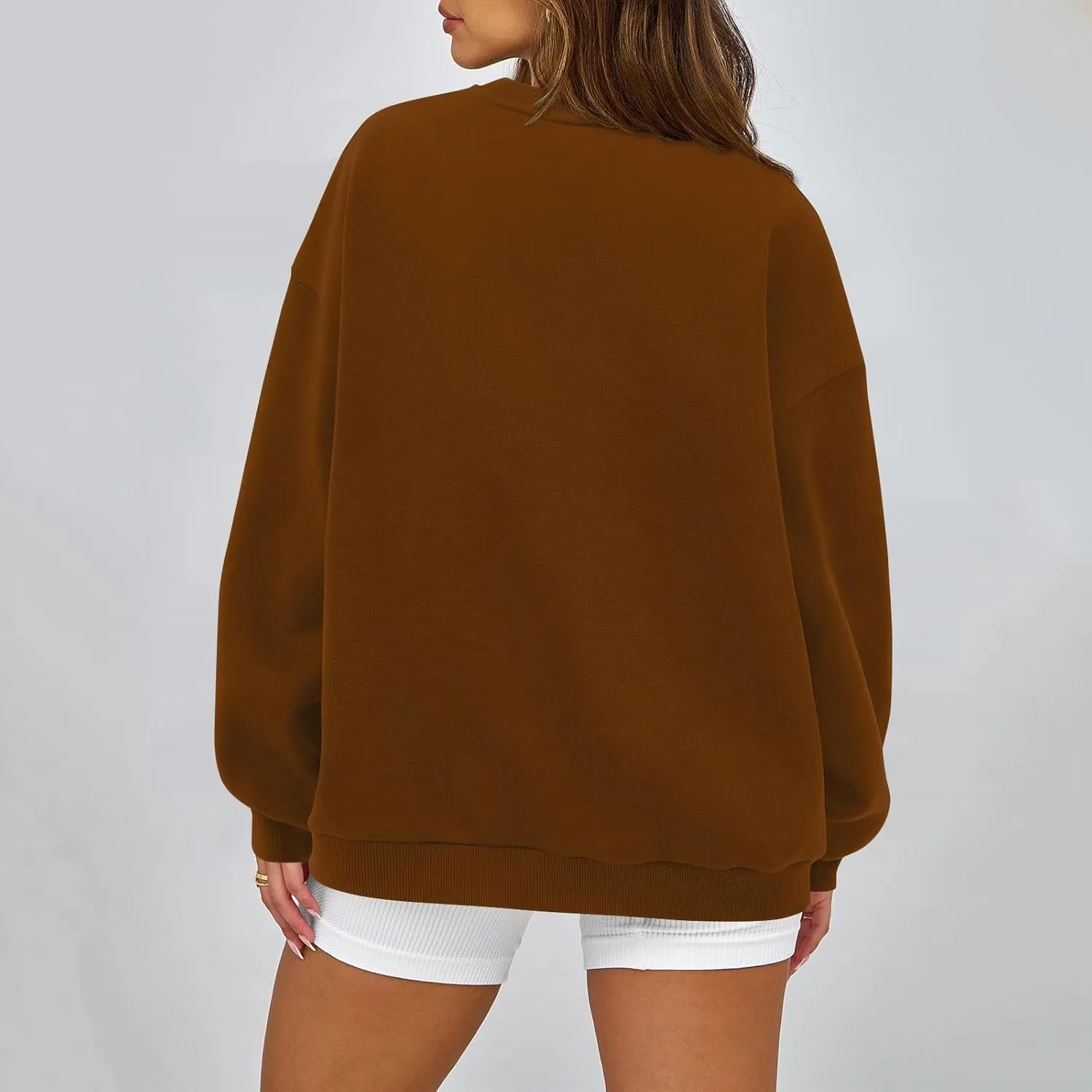 Fleece Plus Size Crewneck Sweatshirts Women Oversized Sweatshirt Hoodies Tunic Pullover Warm Sweaters Casual Tops