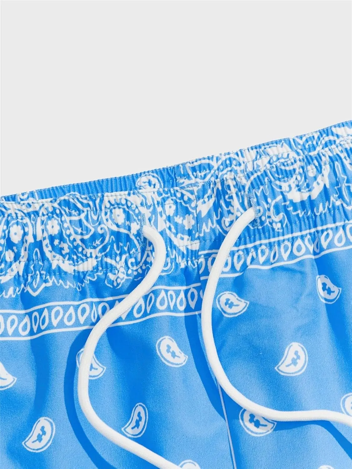 Floerns Men's Boho Tribal Print Drawstring Waist Summer Shorts with Pocket