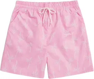Floerns Men's Boho Tribal Print Drawstring Waist Summer Shorts with Pocket
