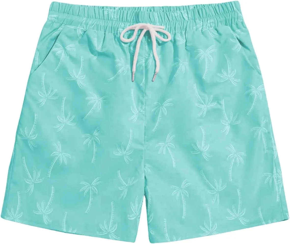 Floerns Men's Boho Tribal Print Drawstring Waist Summer Shorts with Pocket
