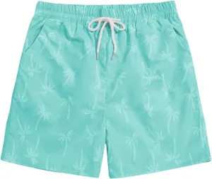 Floerns Men's Boho Tribal Print Drawstring Waist Summer Shorts with Pocket