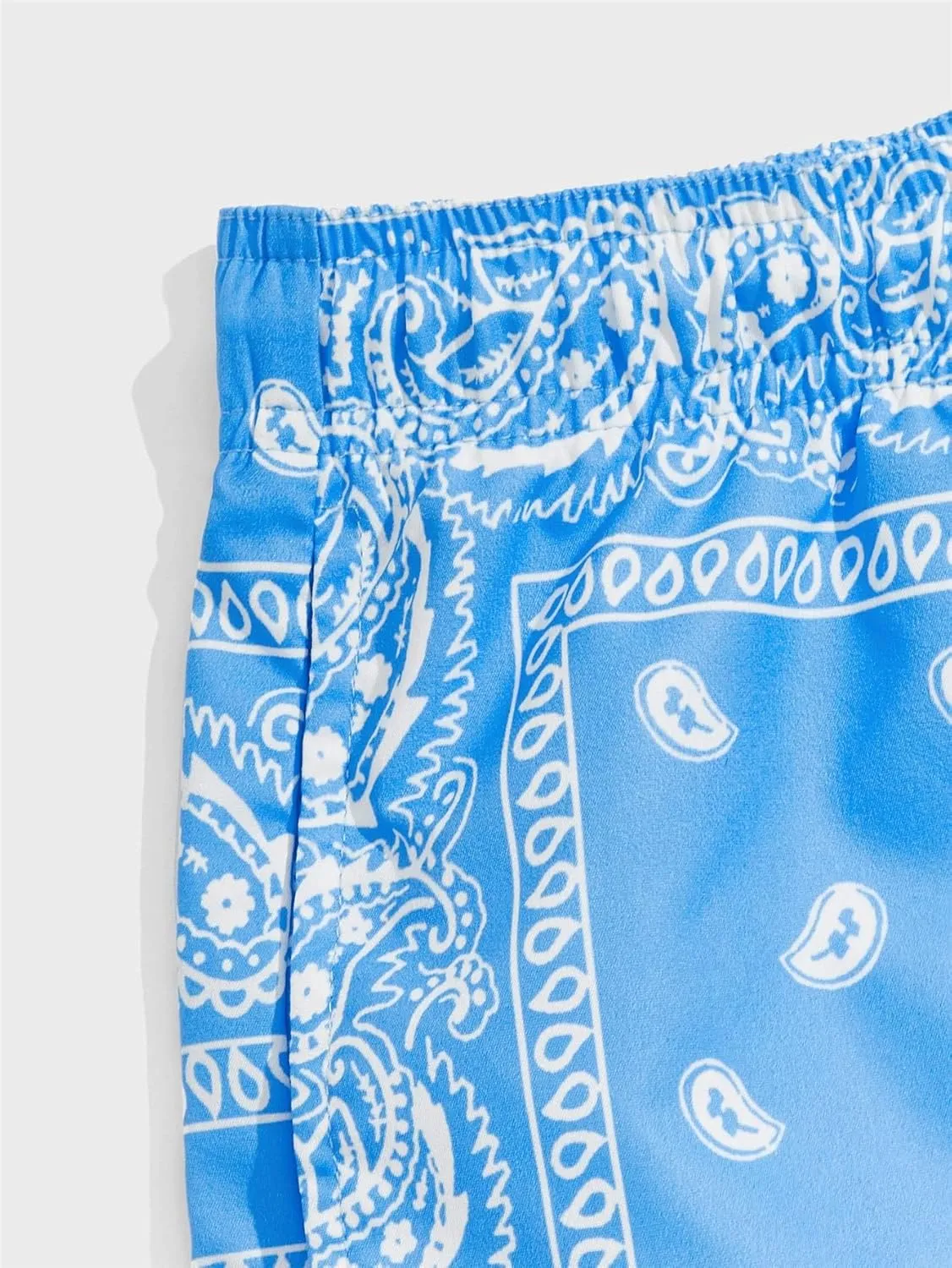 Floerns Men's Boho Tribal Print Drawstring Waist Summer Shorts with Pocket