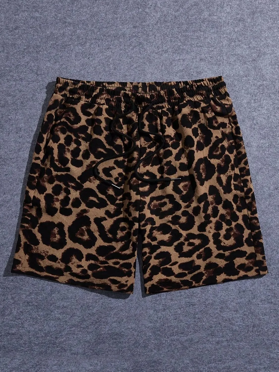 Floerns Men's Boho Tribal Print Drawstring Waist Summer Shorts with Pocket