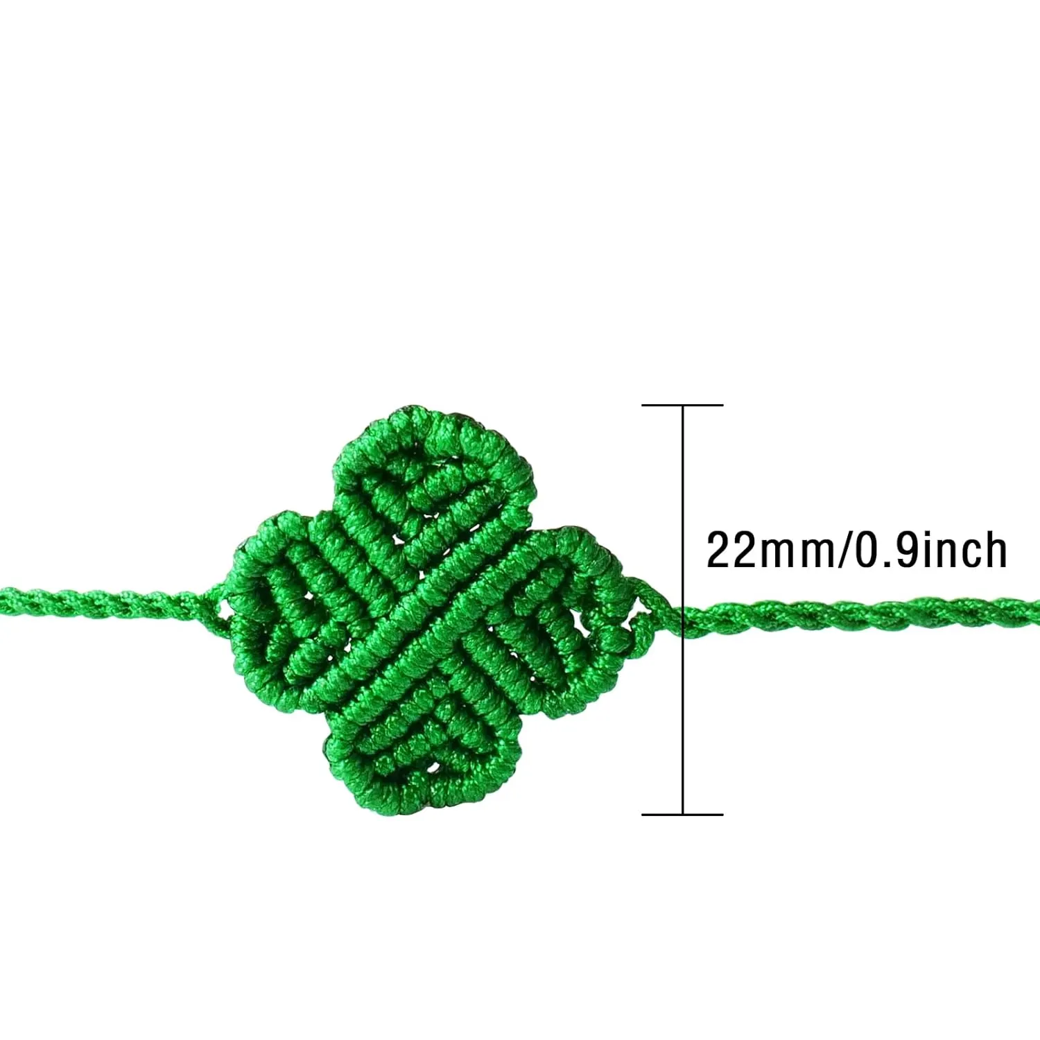 Four Leaf Clover Anklet - Adjustable Hand-Woven Green Clover Bracelet, Lucky Bracelets Good Luck Charm for Women Friendship Family