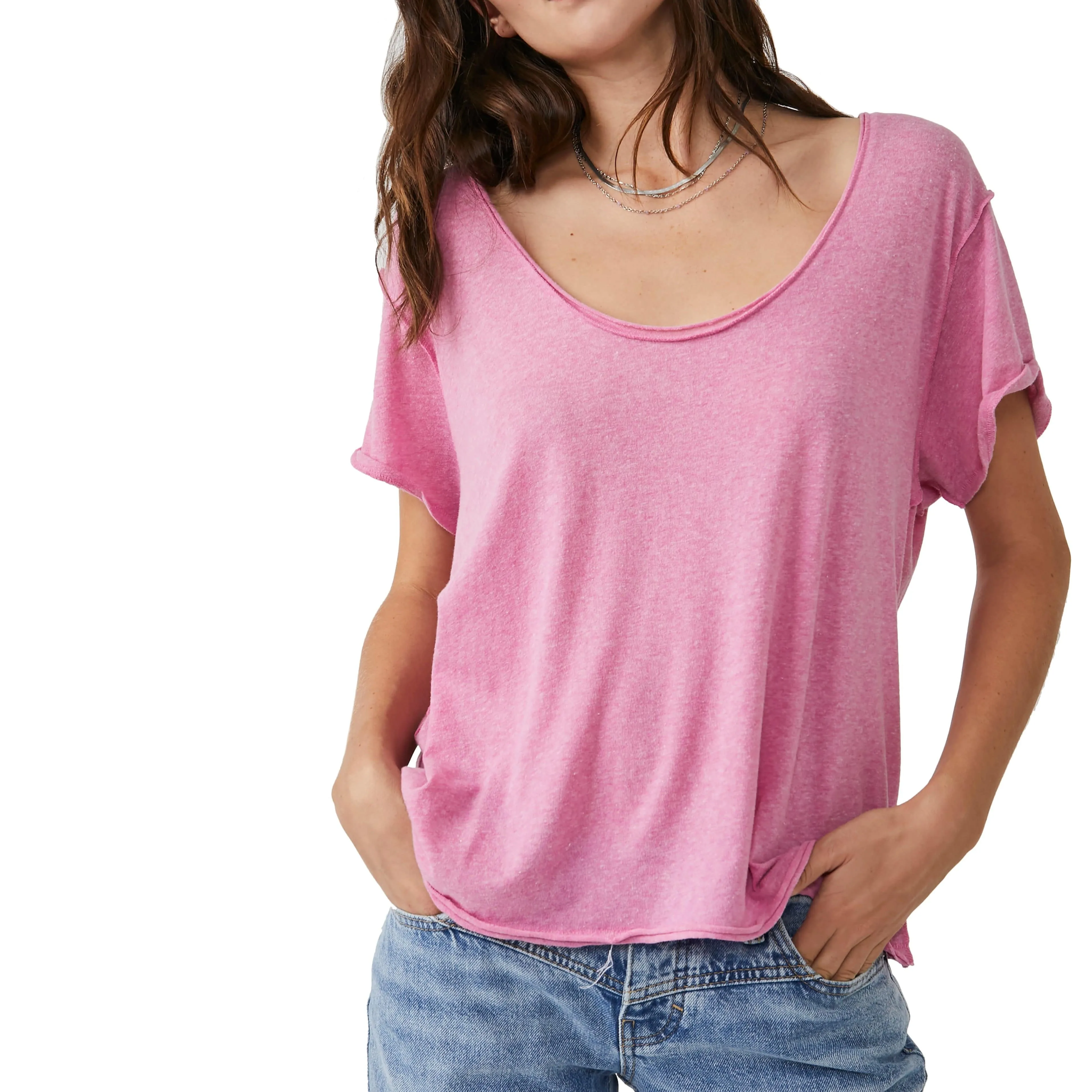 Free People Dylan Tee Aurora Pink