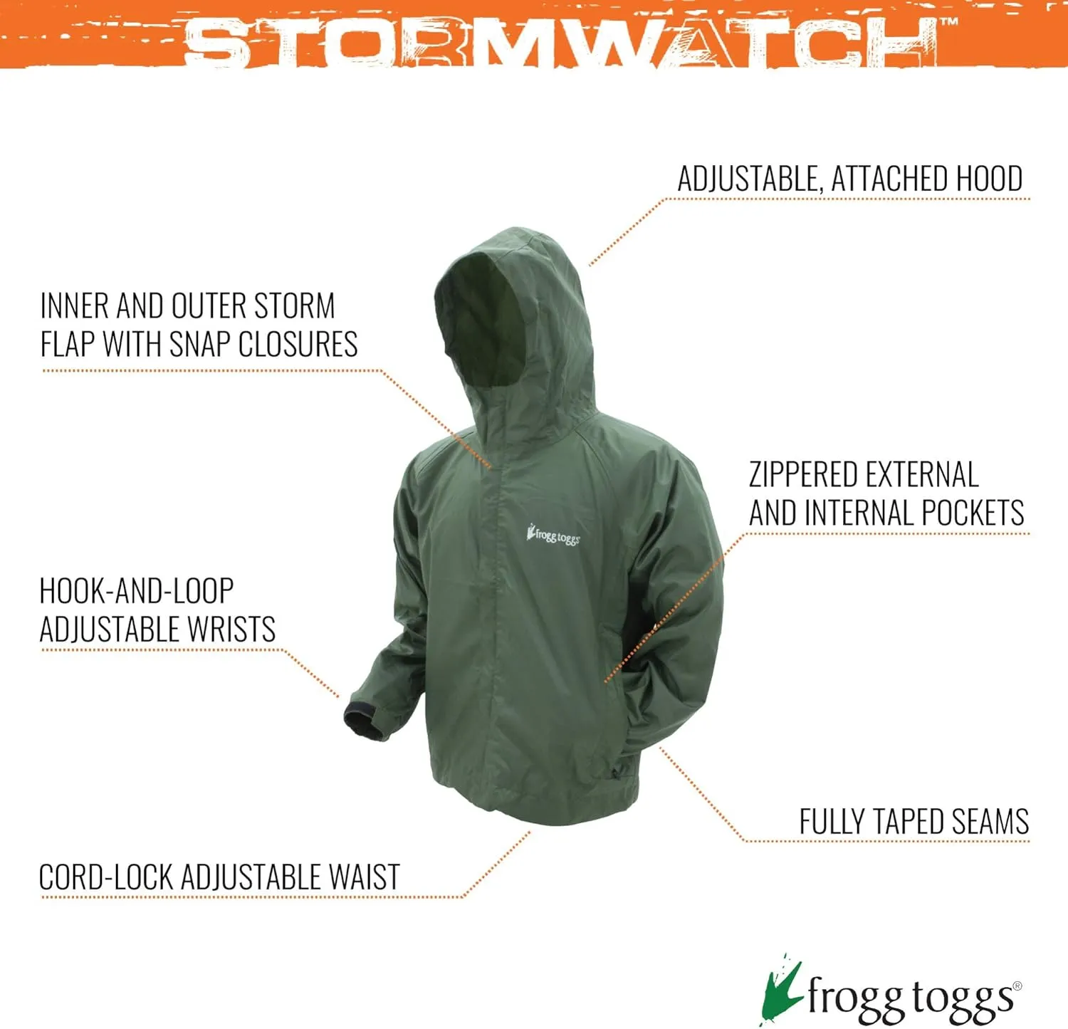 FROGG TOGGS Men's Stormwatch Waterproof Rain Jacket