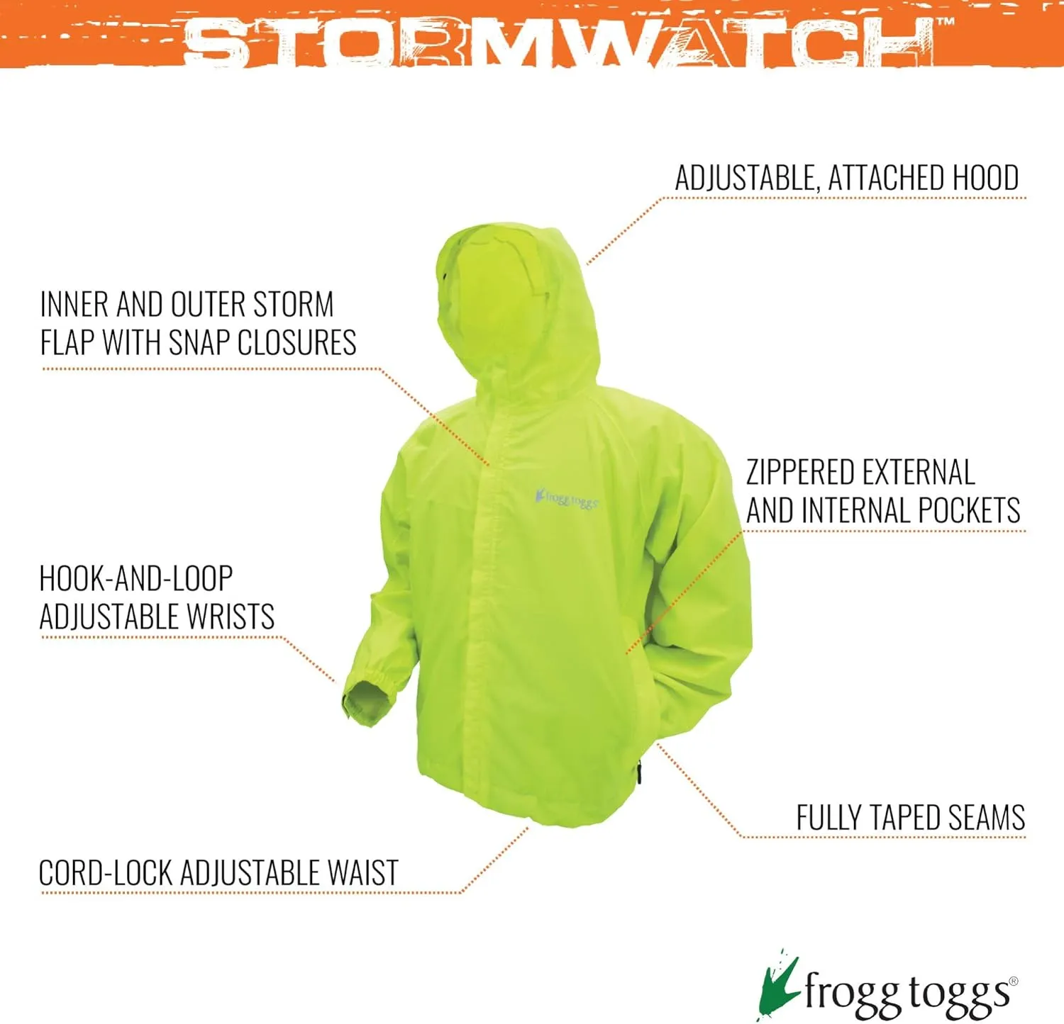 FROGG TOGGS Men's Stormwatch Waterproof Rain Jacket