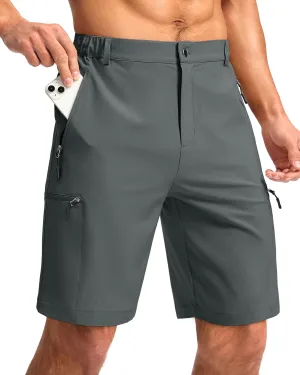 G Gradual Mens Hiking Cargo Shorts with 4 Zipper Pockets 9" Quick Dry Lightweight Casual Work Shorts for Men Golf Fishing