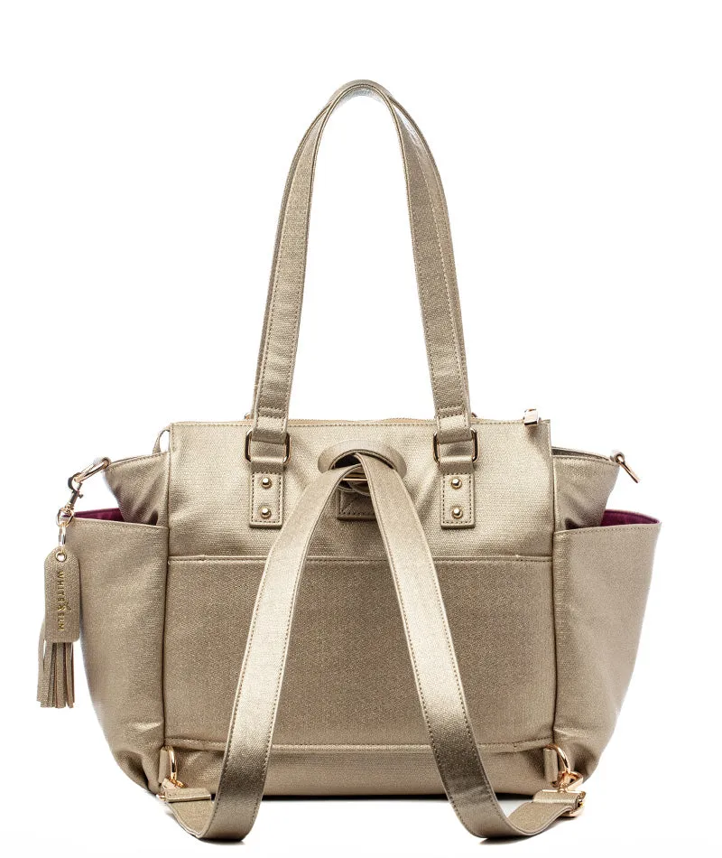 Gemini Mini Convertible Backpack - Gold Sparkle