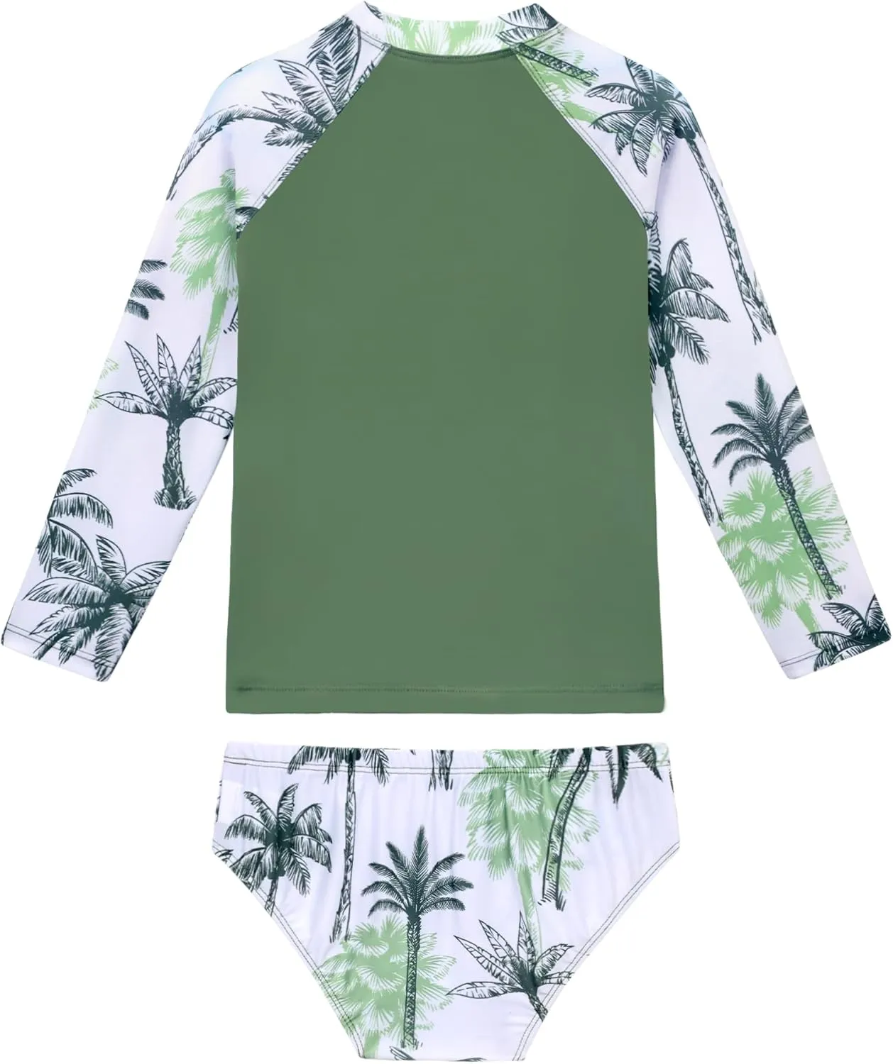 Girls Swimsuit Long Sleeve Rush Guard Bathing Suit Swimwear with Bikini Bottom Sun Protection