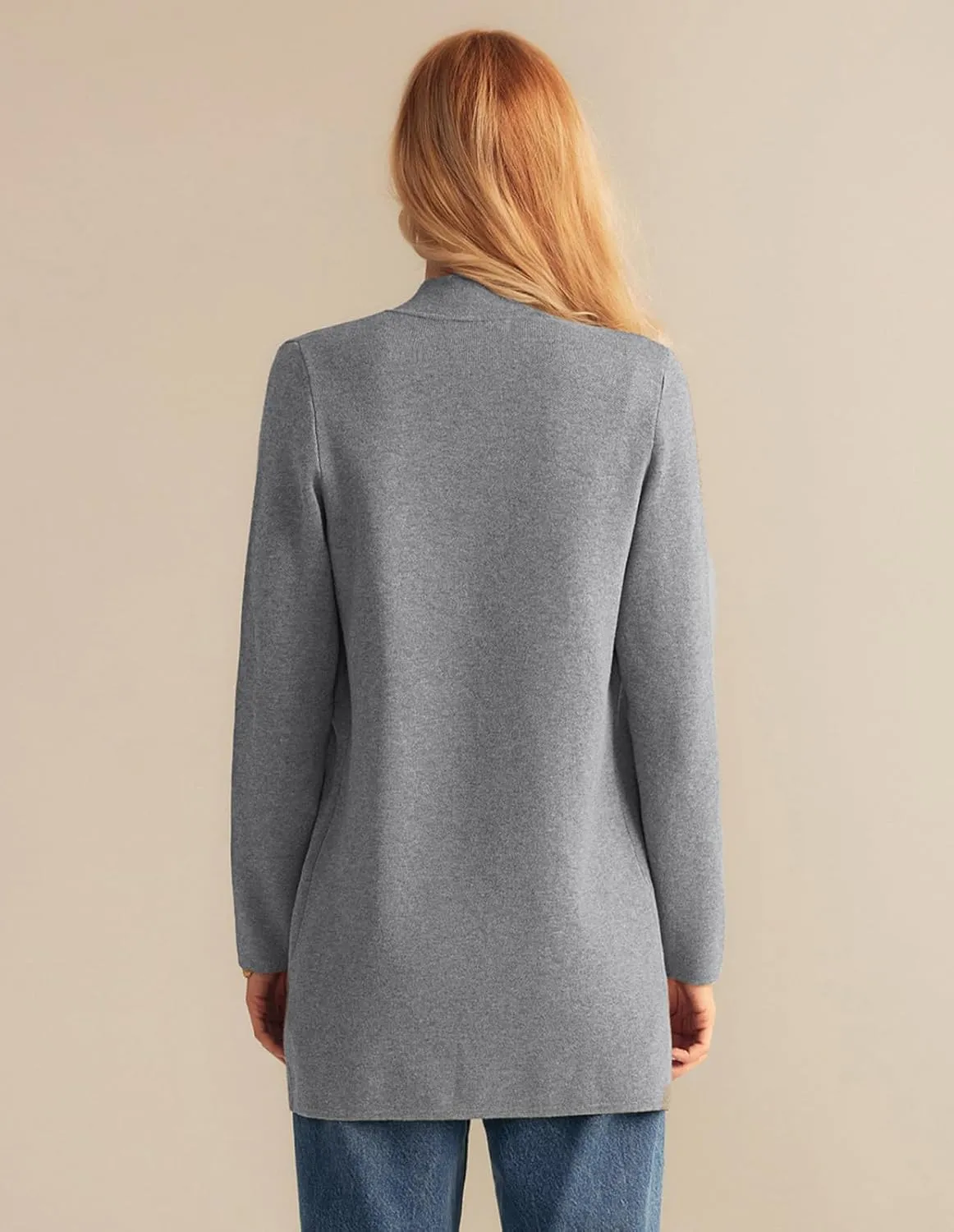 GRACE KARIN Women's 2025 Long Sleeve Knit Cardigan Coat Open Front Notch Collar Sweater Blazer Coatigan Jackets