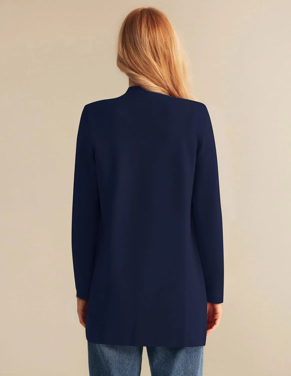 GRACE KARIN Women's 2025 Long Sleeve Knit Cardigan Coat Open Front Notch Collar Sweater Blazer Coatigan Jackets