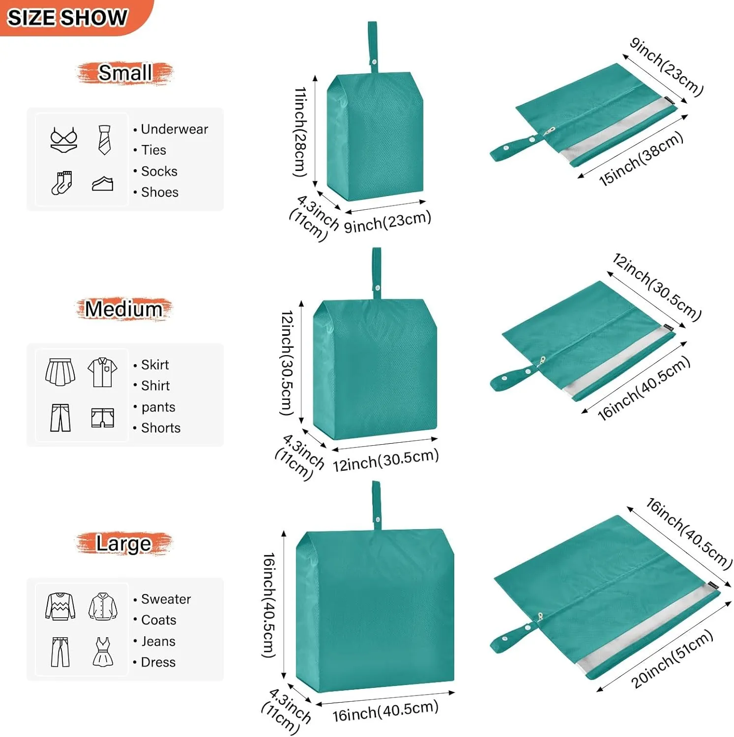 Green Travel Packing Organizers Clothing Underwear Bag Luggage Packing Organizers