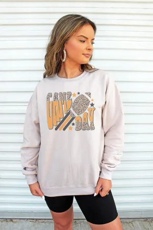 Groovy Game Day Orange And Black Unisex NuBlend Crew Sweatshirt