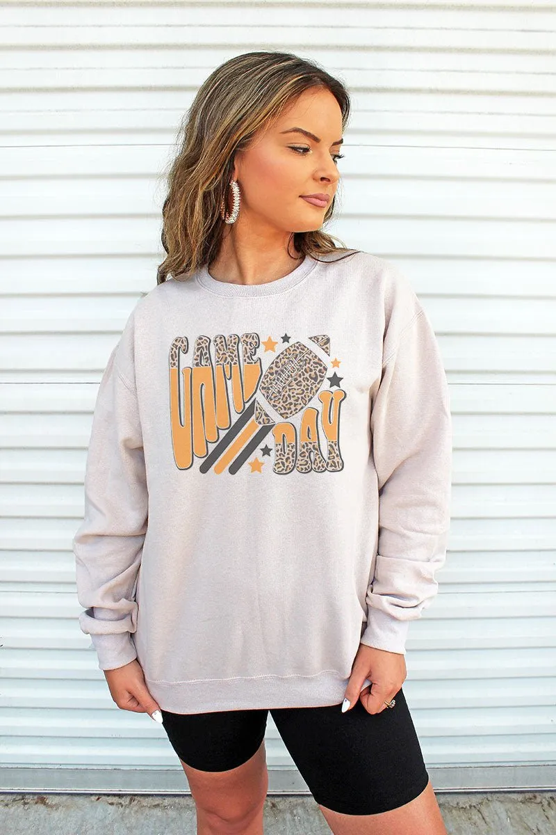 Groovy Game Day Orange And Black Unisex NuBlend Crew Sweatshirt
