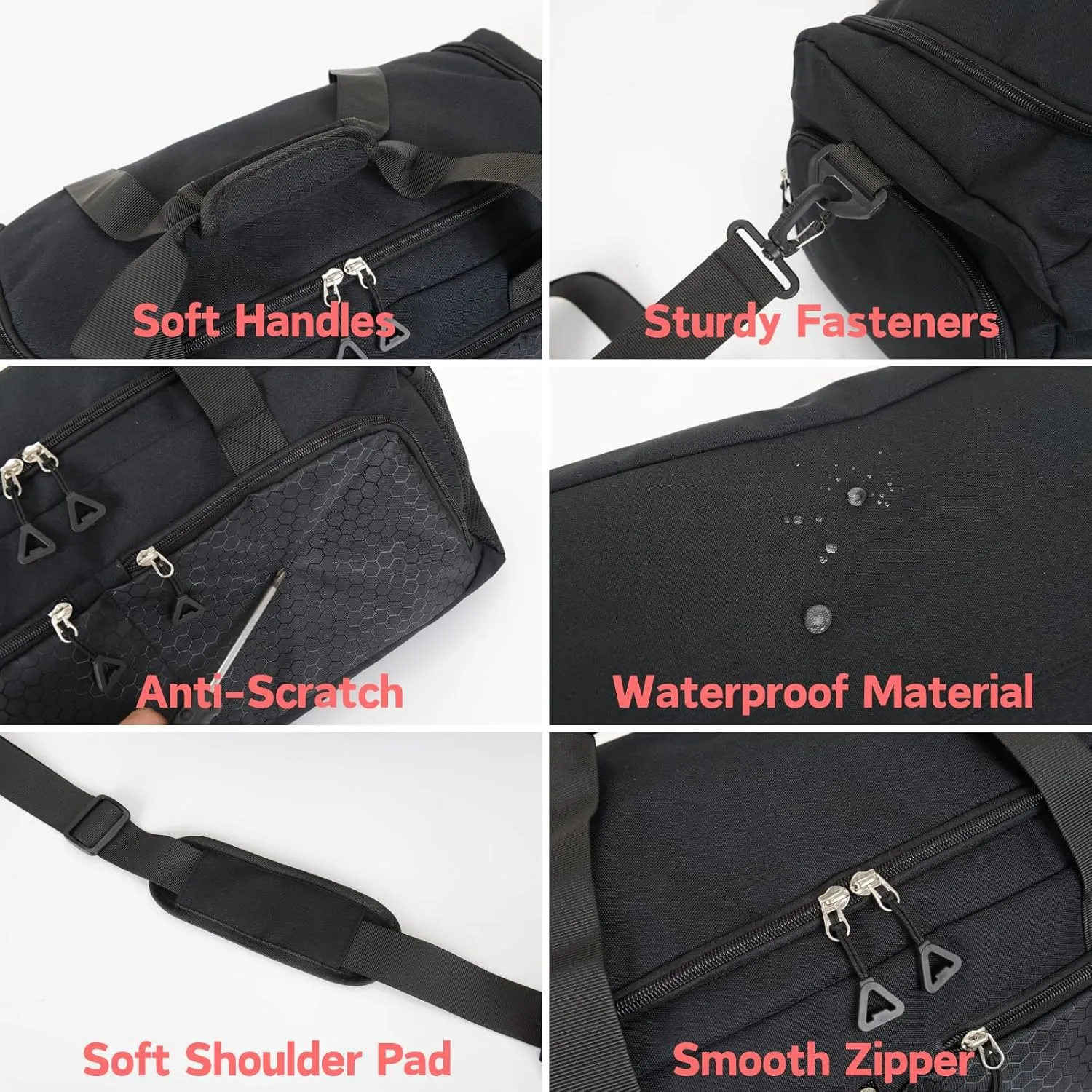 Gym Bag for Men Women, Small Sports Gym Bags with Wet Pocket & Shoes Compartment, Overnight Travel Duffle Bags, Carry on Weekender bag Waterproof for Fitness Workout Yoga - Grey