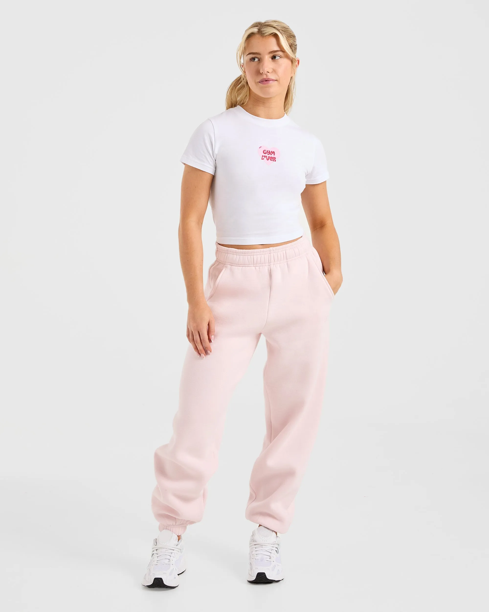 Gym Lover Baby Tee - White