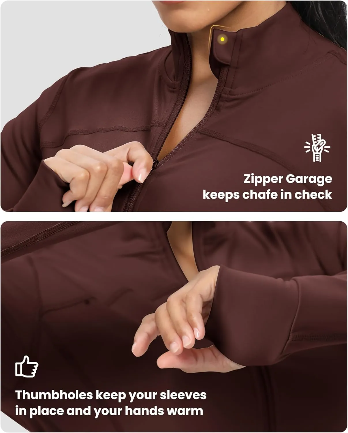 GYM RAINBOW Womens Zip Up Workout Jakcets Lightweight Slim Fit Running Athletic Jackets with Thumb Holes