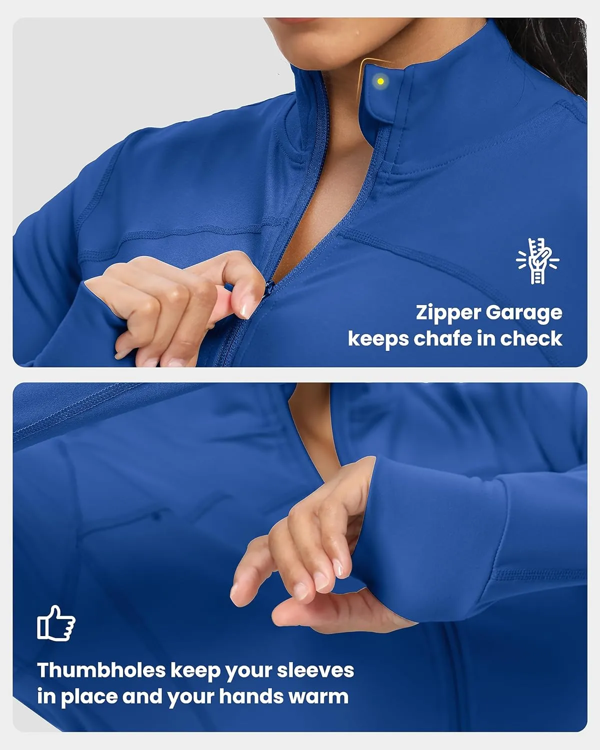 GYM RAINBOW Womens Zip Up Workout Jakcets Lightweight Slim Fit Running Athletic Jackets with Thumb Holes