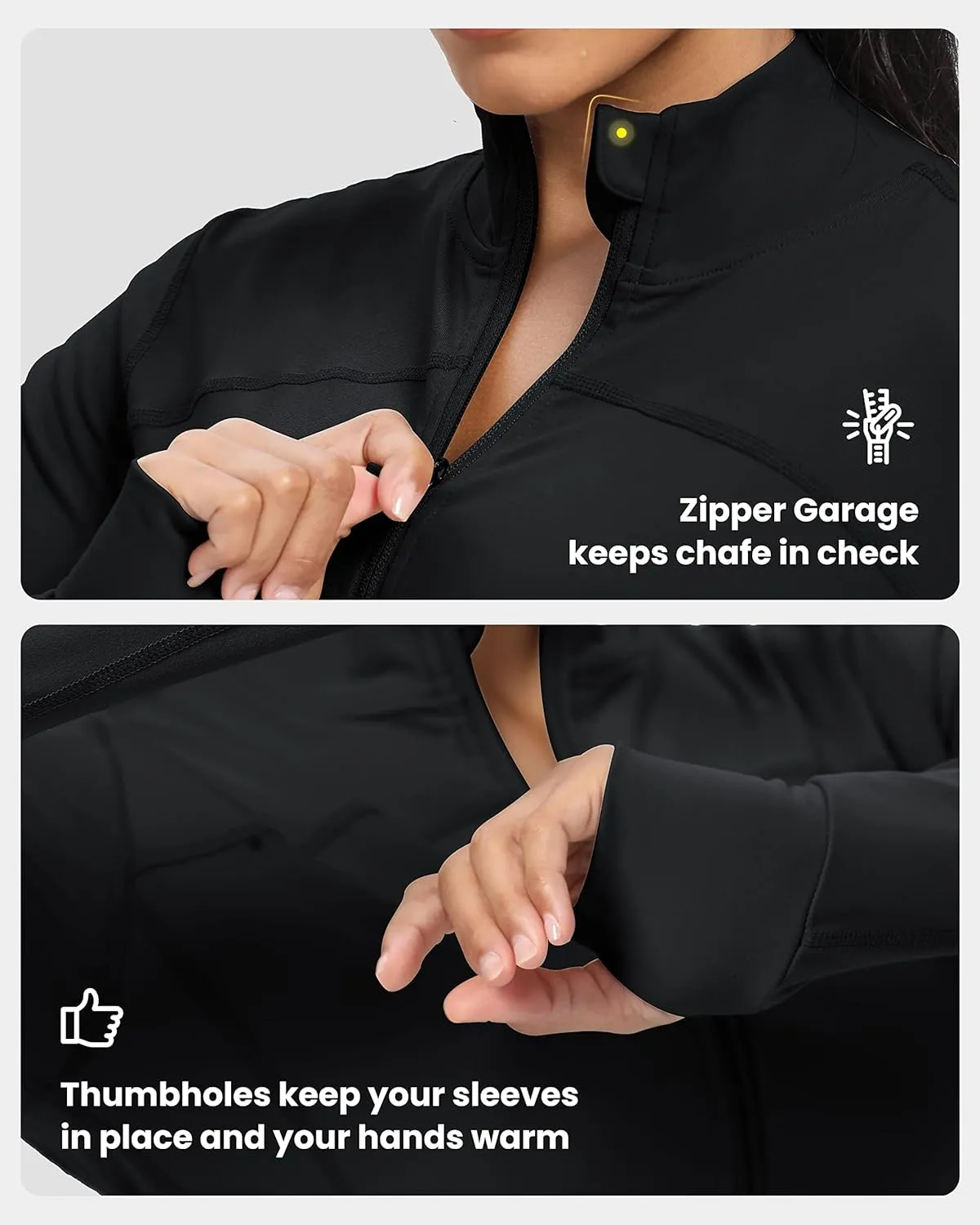 GYM RAINBOW Womens Zip Up Workout Jakcets Lightweight Slim Fit Running Athletic Jackets with Thumb Holes
