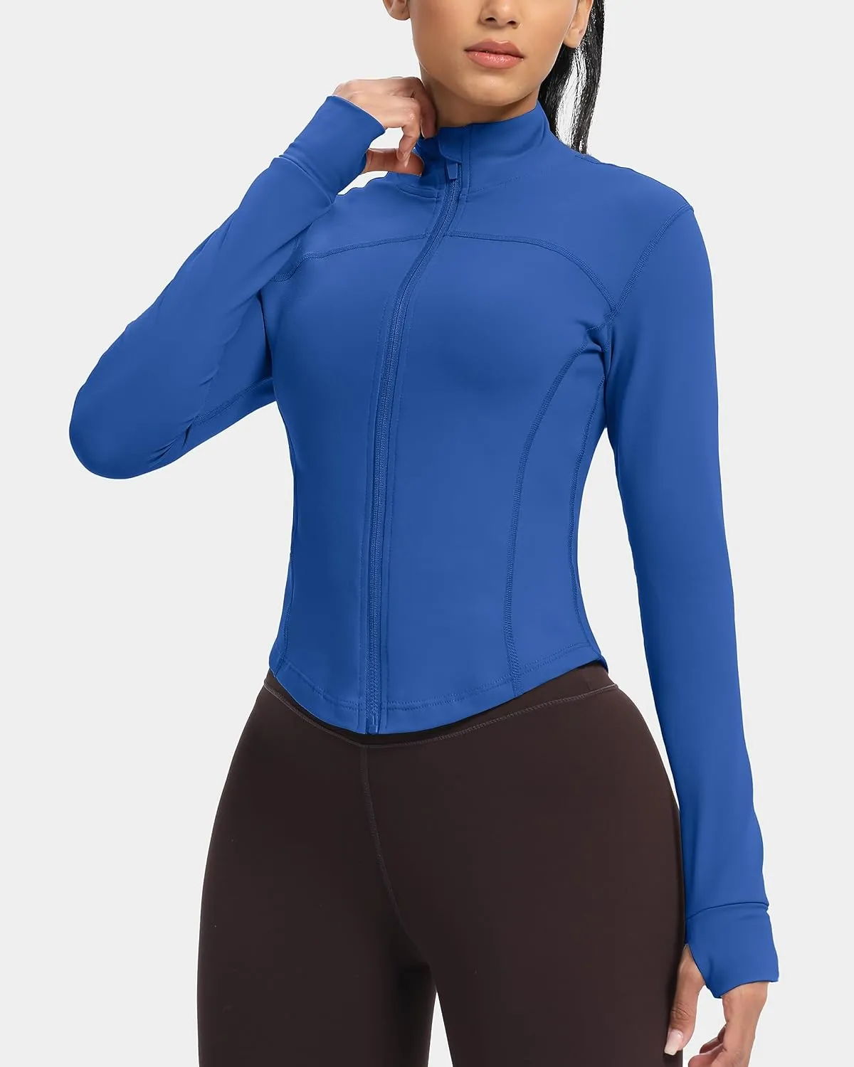 GYM RAINBOW Womens Zip Up Workout Jakcets Lightweight Slim Fit Running Athletic Jackets with Thumb Holes