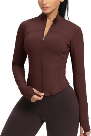 GYM RAINBOW Womens Zip Up Workout Jakcets Lightweight Slim Fit Running Athletic Jackets with Thumb Holes