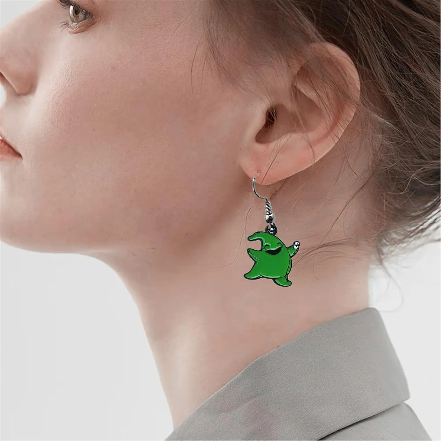 Halloween Christmas Horror Earrings Stud, Cute Zinc Alloy Dog Ear Stud for Women and Men
