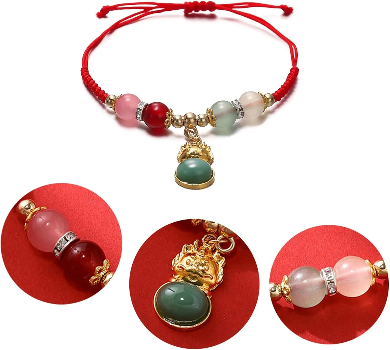 Handmade Dragon Chinese Year Animal Jewelry Woven Hand Rope Woven Cotton Rope for Women