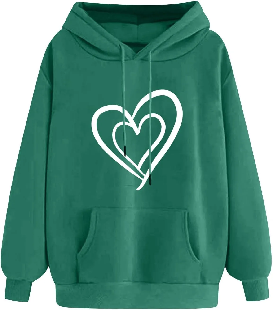 Heart Hoodies Women Graphic Sweatshirts Long Sleeve Pullover Sweater Oversized Tops Trendy Valentine's Day Outfits