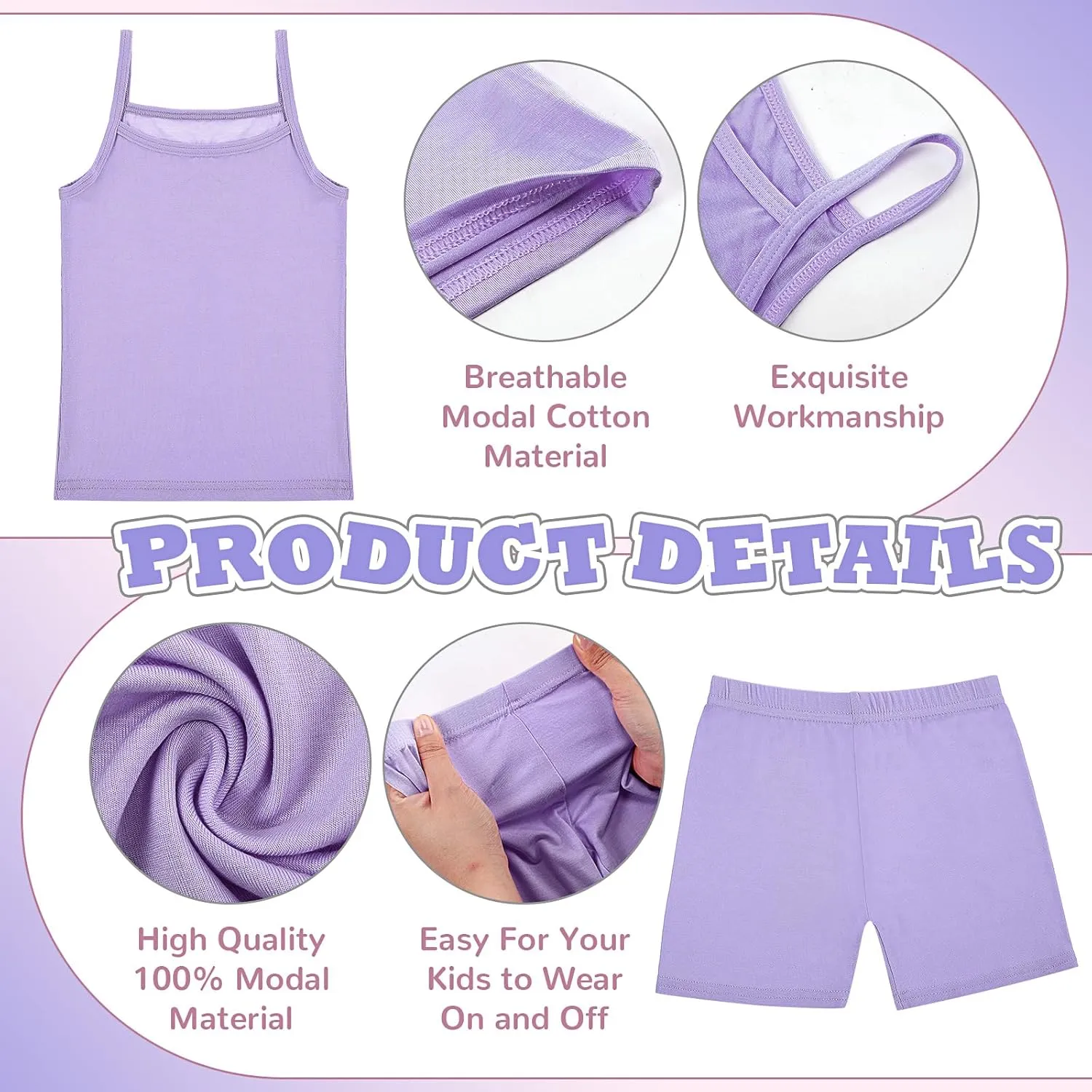 Hercicy 8 Packs Toddler Tank Tops Girls and Dance Shorts Toddler Sleeveless Strap Crop Gymnastics Yoga Shorts for Ballet