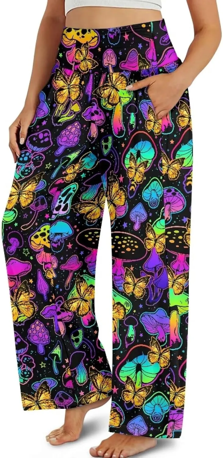 High Waisted Palazzo Pants for Women Wide Leg Lounge Pants with Pockets